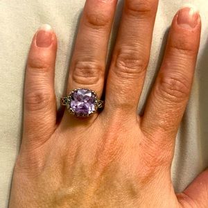 Lavender cushion cut ring size 5